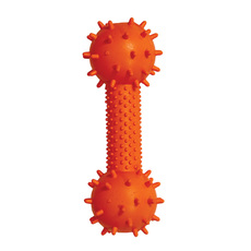 Игрушка для собак из ц/литой резины  Гантель шипованная с колокольчиком , 160мм