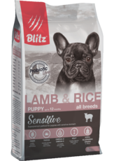 Сухой корм для щенков всех пород ягнёнком и рисом Blitz Sensitive Lamb & Rice Puppy All Breeds