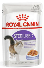 Консервированный корм для пожилых кастрированных и стерилизованных котов и кошек Royal Canin Sterilized кусочки в желе