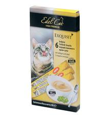 Лакомство для кошек Edel Cat крем-суп, с птицей и печенью, для улучшения шерсти, 1х6 шт