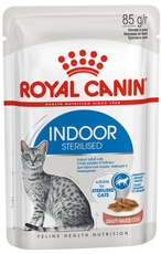 Корм консервированный для кошек живущих в помещении Royal Canin indoor sterilised (Индор Стерилайзд), кусочки в соусе