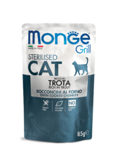 Влажный корм для стерилизованных кошек Monge Crill Pouch Trota Sterilised Итальянская форель 85гр