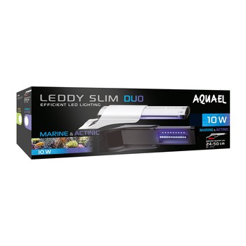 Светильник AQUAEL LEDDY SLIM DUO Marine & Actinic 10 Вт (10000 & 20000 K, 500 лм) белый, предназначен для аквариума шириной 24-32 см