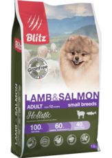 Беззерновой сухой корм для взрослых собак мелких пород Blitz Holistic Lamb & Salmon Adult Dog Small Breeds (Grain Free)