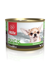 Консервированный корм для собак мелких пород всех возрастов утка с цукини Blitz Sensitive Small Breed Duck with Zucchini