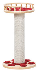 Деревянная когтеточка-столбик с лежанкой для кошек  Пушок Ля Пачинья 48х87см.