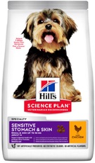 Cухой корм для собак мелких и миниатюрных пород Hill's Science Plan Sensitive Skin & Stomach c Курицей