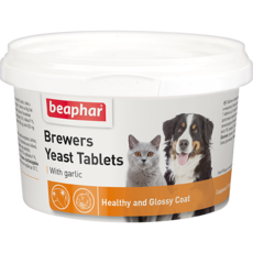 Пивные дрожжи Beaphar Brewers Yeast Tablets с чесноком для кошек и собак 250шт