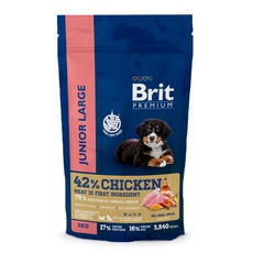 Сухой корм для молодых собак крупных пород Brit Premium Dog Junior Large с курицей от 1–30 мес., от 25–90 кг