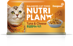 Влажный корм для кошек NUTRI PLAN в собственном соку тунец с сыром (банка)160г 