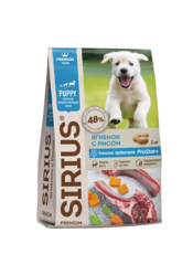 Сухой корм премиум класса SIRIUS для щенков и молодых собак с ягненком и рисом